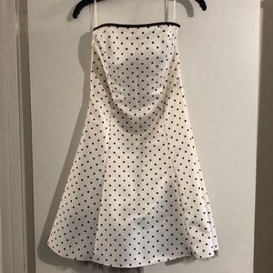 Dark brown and white polka dot dress
